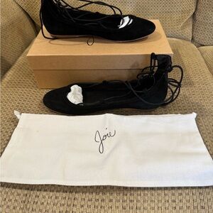 Joie Black Lace-Up Flats size 37.5
